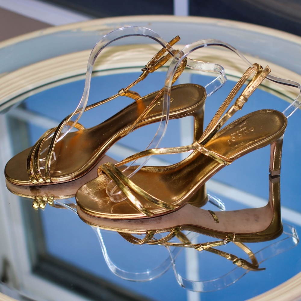 Gucci Gold 'Oh Othilia' Snake Chain Sandals